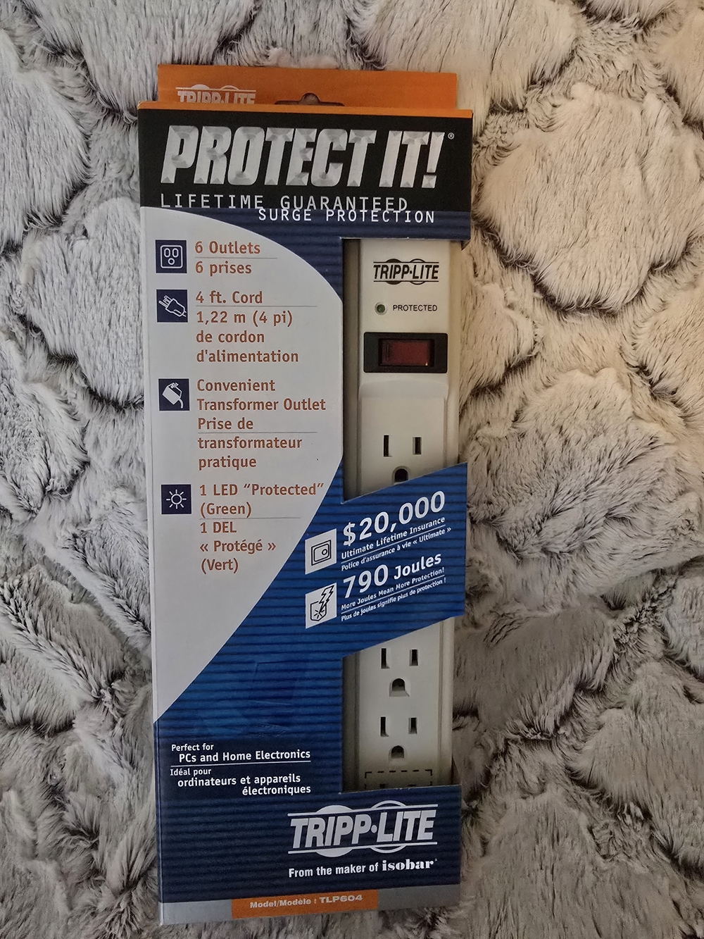 Tripp Lite Protect It! 6-Outlet Surge Protector Power Strip - White NIB